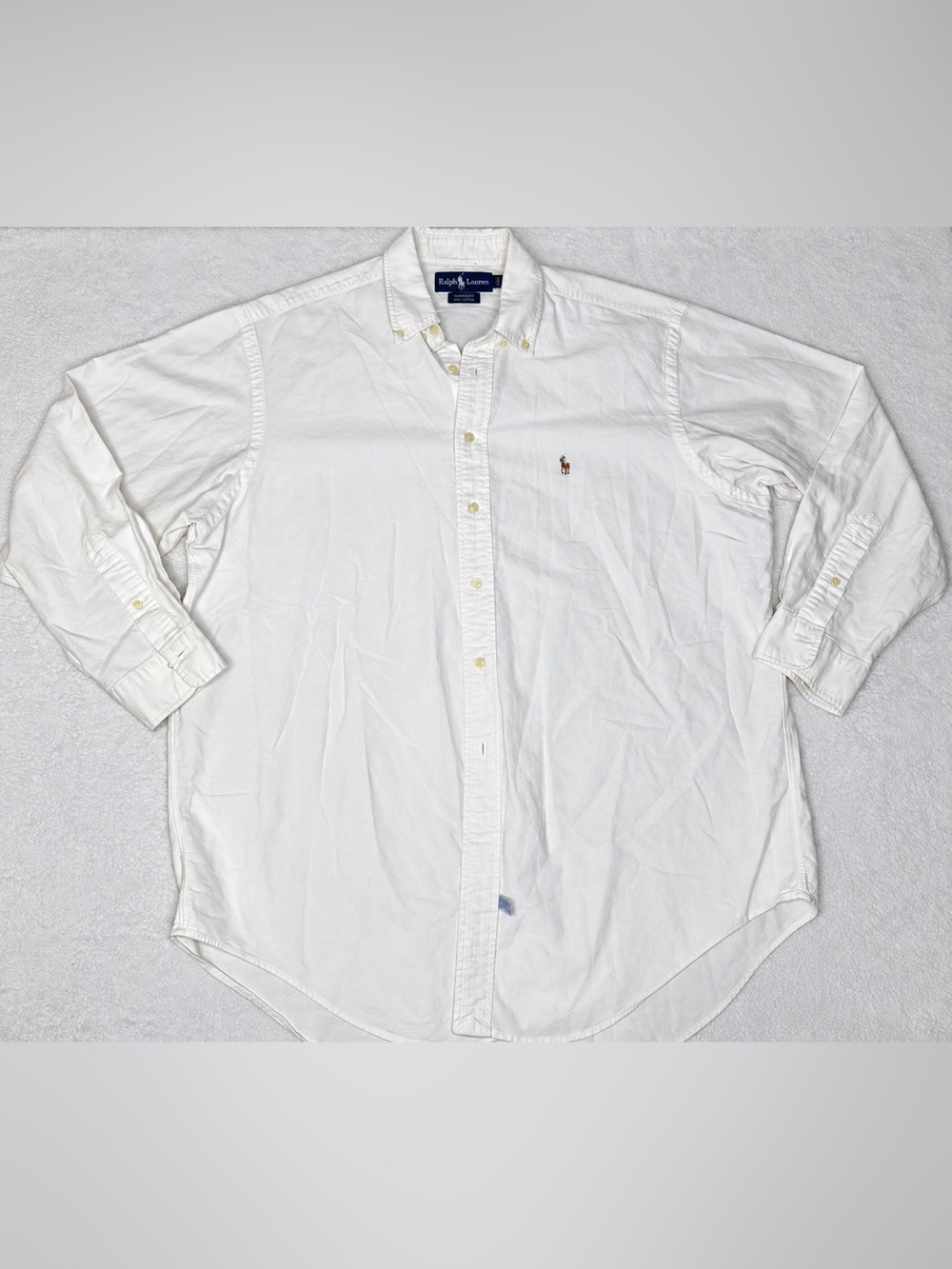 Ralph Lauren Yarmouth Men’s 17-34 White 100% Cotton Oxford Button Down Shirt